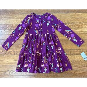 NWT Tea Collection Girls' Purple Floral Dress Size 5
